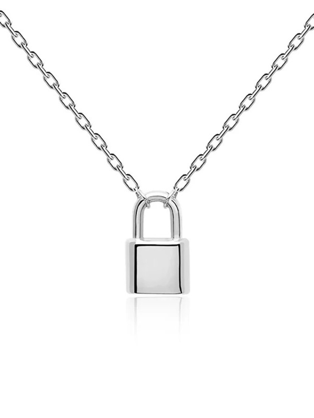 Sterling Silver Padlock Pendant Necklace - Minimal Lock Charm